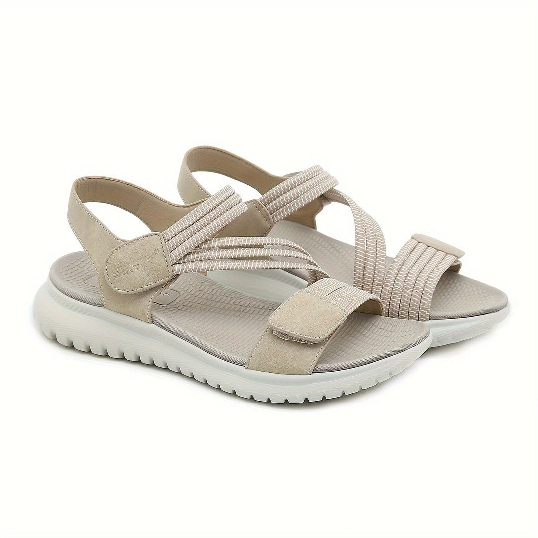 Detail of women's orthopedic sandals, highlighting the arch support and soft, cushioned footbed.