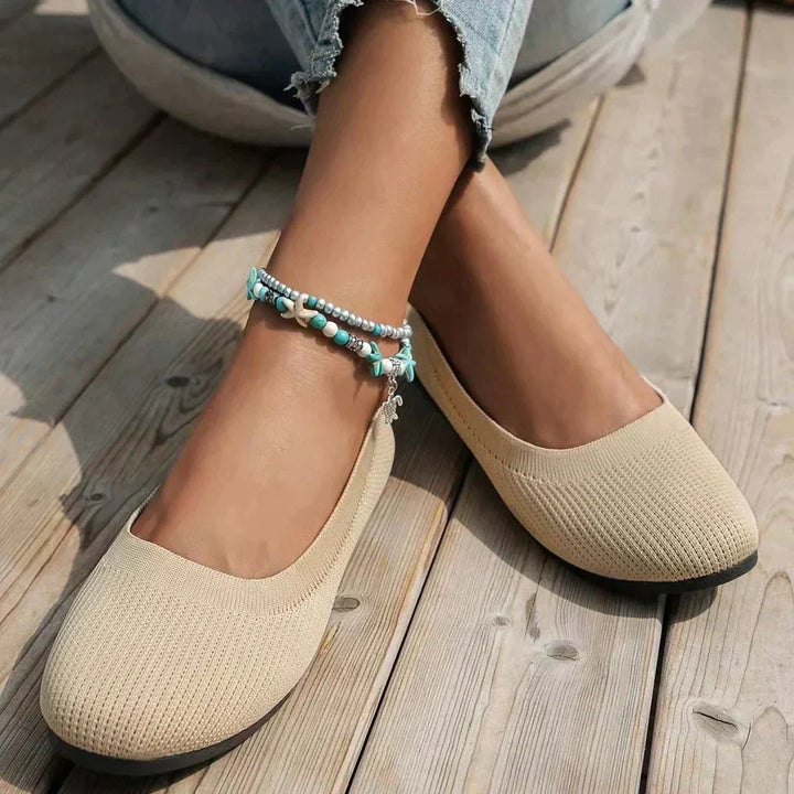 Elegant slip-on orthopedic flats, offering foot health and fashion for women.