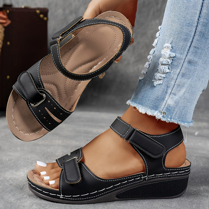 Women's comfort flex sandals featuring memory foam & arch support for ultimate orthopedic foot relief.