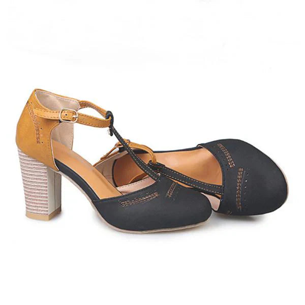 Supportive women's orthopedic heeled shoes with walkable block heels for all-day ergonomic comfort.