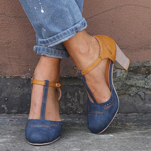 Women's orthopedic block heels offering ergonomic comfort and support for elegant, daily wear.