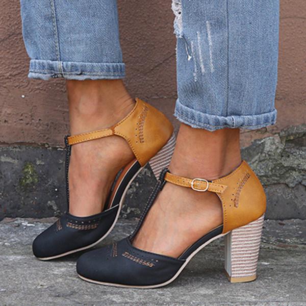 Walkable orthopedic comfort heels for women. Stylish block heels with ergonomic support for daily wear.