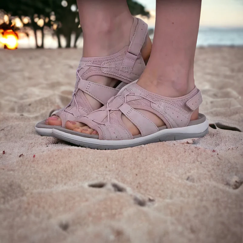Stylish women's summer sandals, orthopedic comfort with arch support. Perfect adjustable footwear for walking.