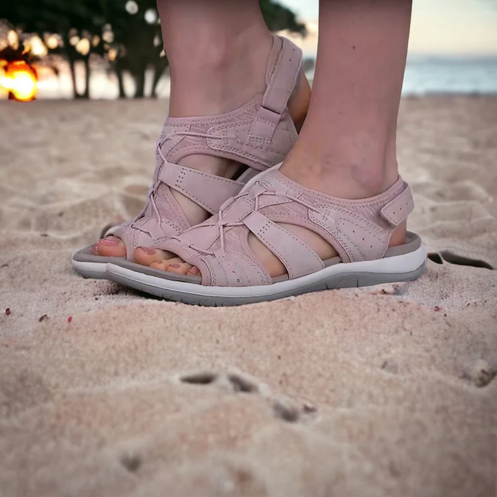 Stylish women's summer sandals, orthopedic comfort with arch support. Perfect adjustable footwear for walking.