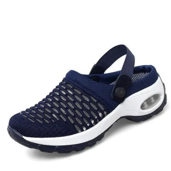 Easy slip-on women's orthopedic sandals, breathable with excellent arch support for comfort.