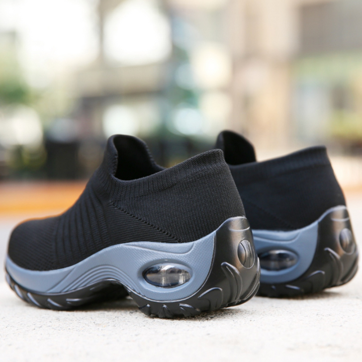 Ergonomic women's comfort shoes with arch support, pain relief, and plush cushioning.