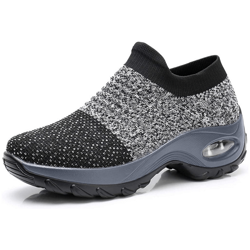 Cushioned women's walking shoes, orthopedic design for comfort & arch support.
