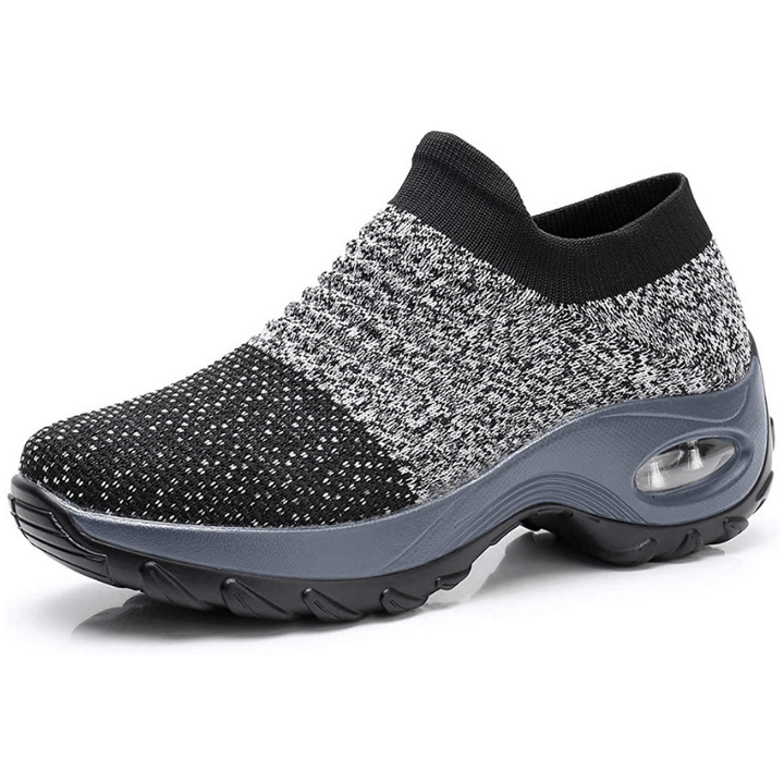 Cushioned women's walking shoes, orthopedic design for comfort & arch support.