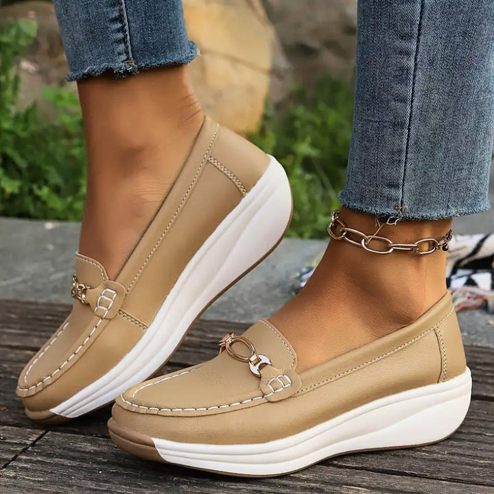 Easy-wear women's slip-on loafers with orthopedic comfort and strong arch support for active days.