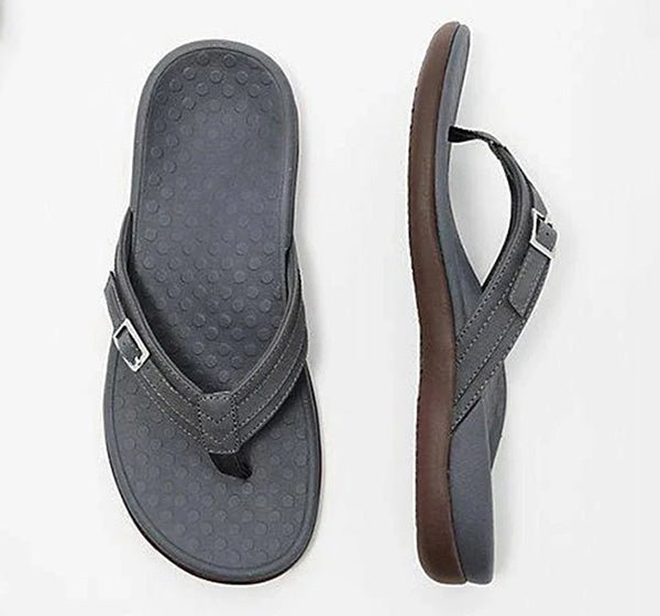 Stylish women's summer flip-flops with advanced cushioned arch support for orthopedic comfort & relief.