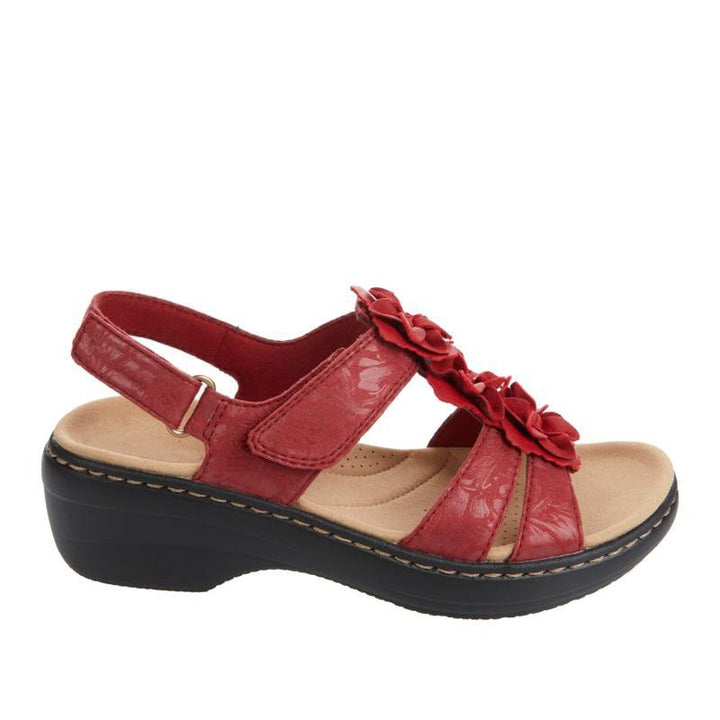 Open-toe gladiator sandals, orthopedic comfort, floral embroidery, adjustable ankle strap, perfect summer footwear