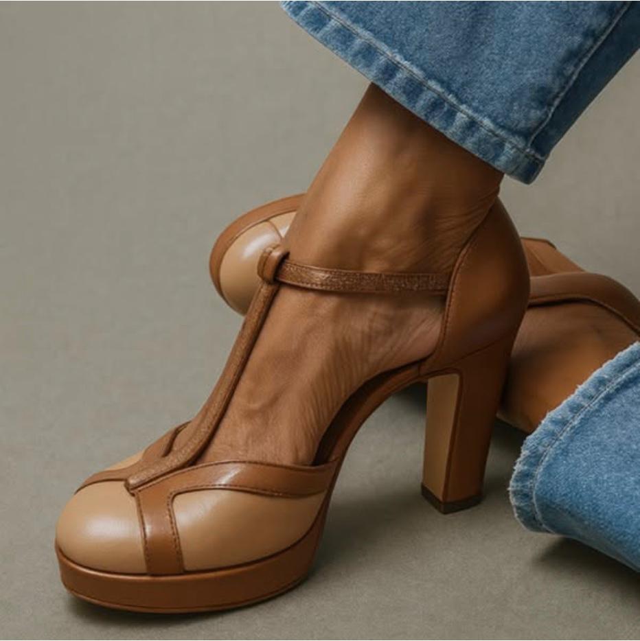 Women's orthopedic heeled sandals with arch support, cushioned footbed, & ankle strap for pain relief.
