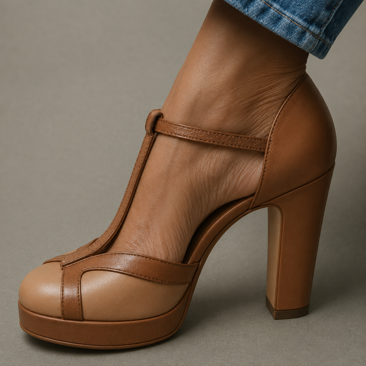 Stylish women's heeled sandals with an ankle strap, open toe, and built-in arch support for summer comfort.