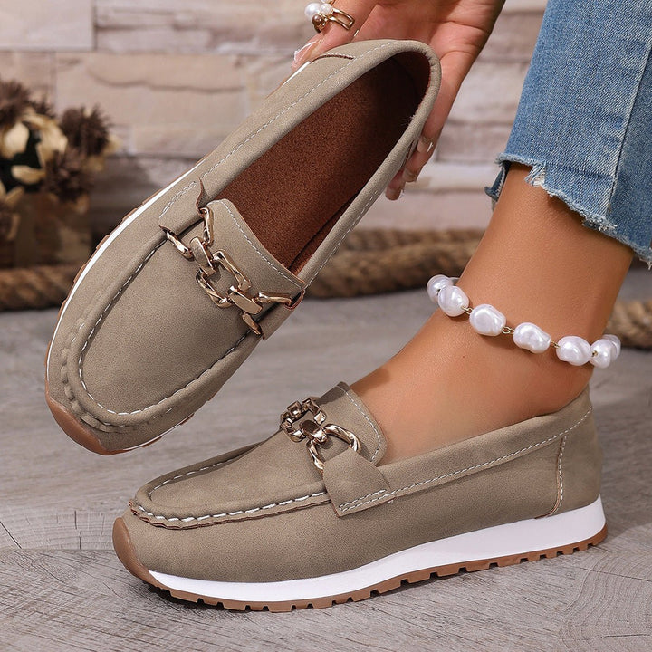 Everyday wear women's loafers, slip-on comfort shoes with enhanced foot support.