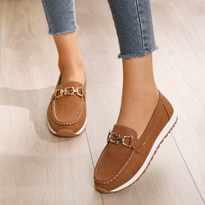 Stylish women's slip-on loafers, perfect casual walking shoes with foot support.