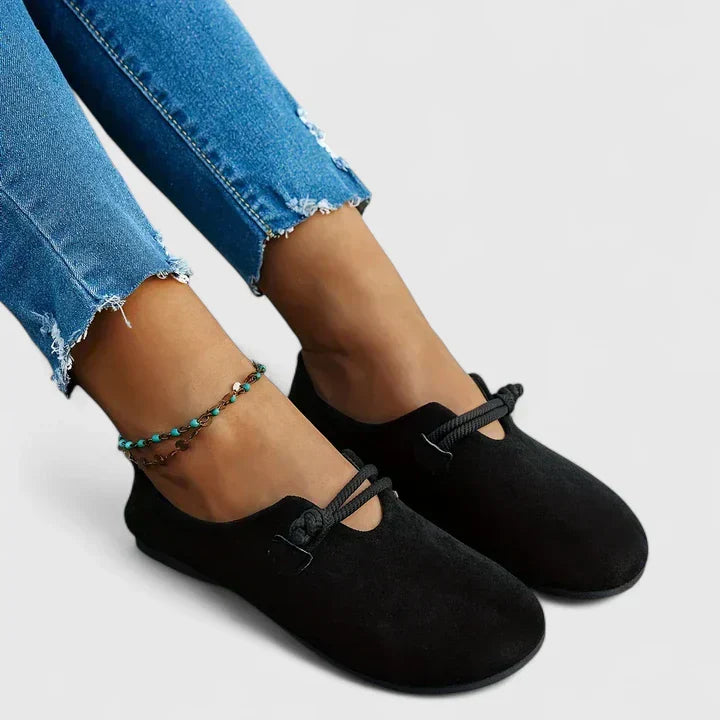 Supportive women's orthopedic loafers with cushioned insoles & arch support, providing all-day comfort for walking.