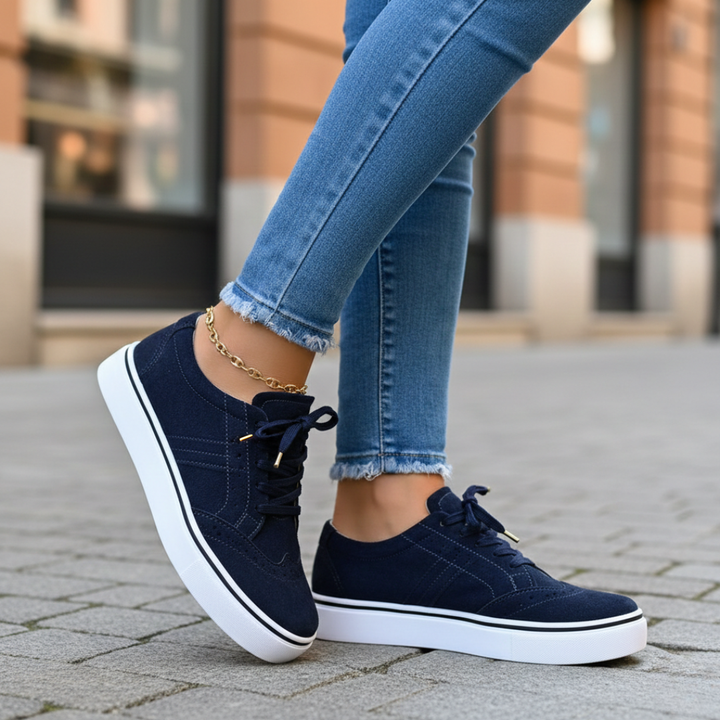 Women's orthopedic low-top sneakers for all-day comfort and essential foot support.