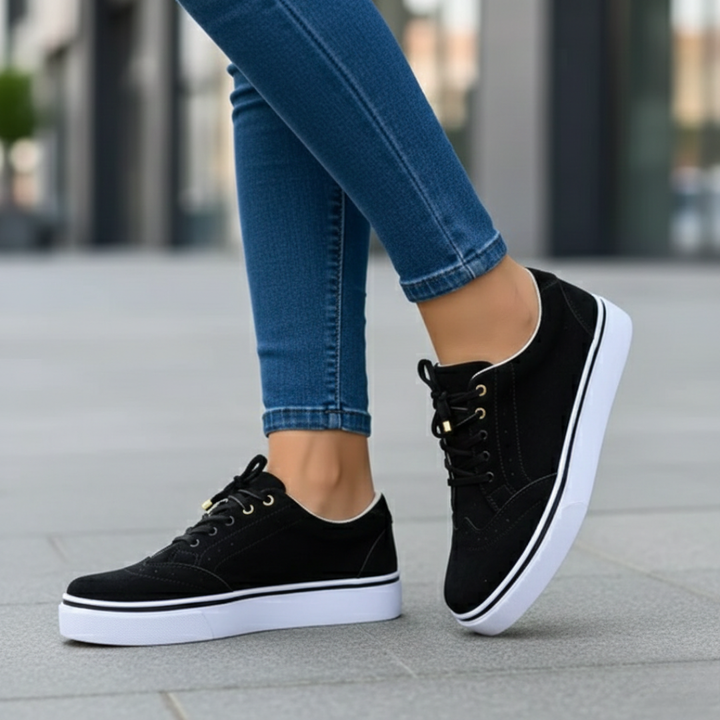 Versatile women's low-top orthopedic sneakers, great for casual wear, walking & everyday comfort.