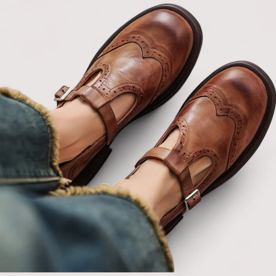 Women's Orthopedic Mary Jane comfort shoes with arch support, perfect for everyday walking.