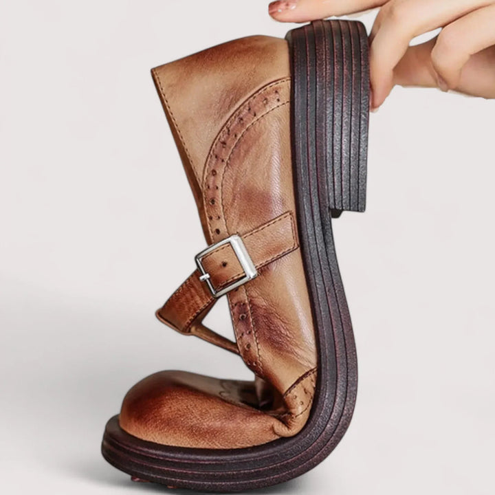 Women's strap Mary Jane comfort shoes with orthopedic arch support, designed for active lifestyles.