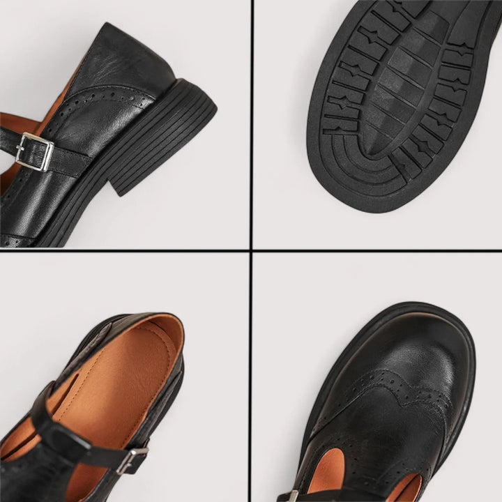 Comfortable women's Mary Jane shoes with orthopedic features, arch support, and durable sole.