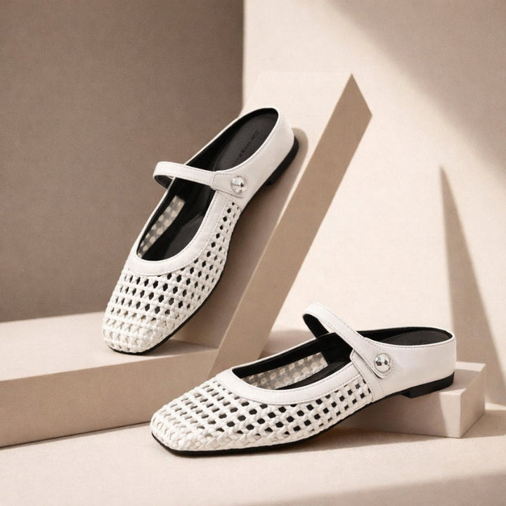 Supportive orthopedic mule flats for women. Designed for comfort, healthy feet & daily wear.