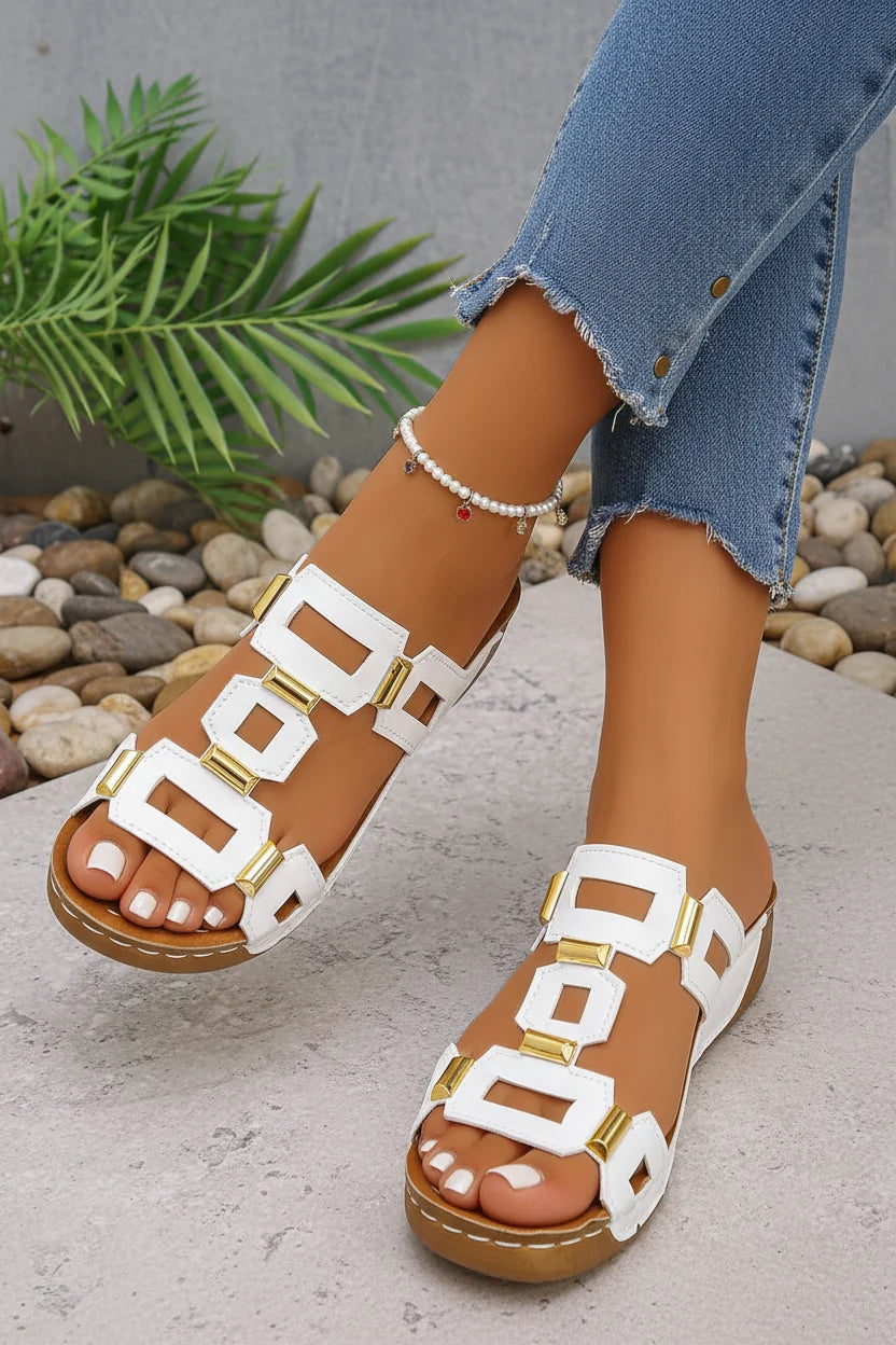 Comfortable women's Roman slide sandals, orthopedic wedges ideal for vacation and everyday wear.