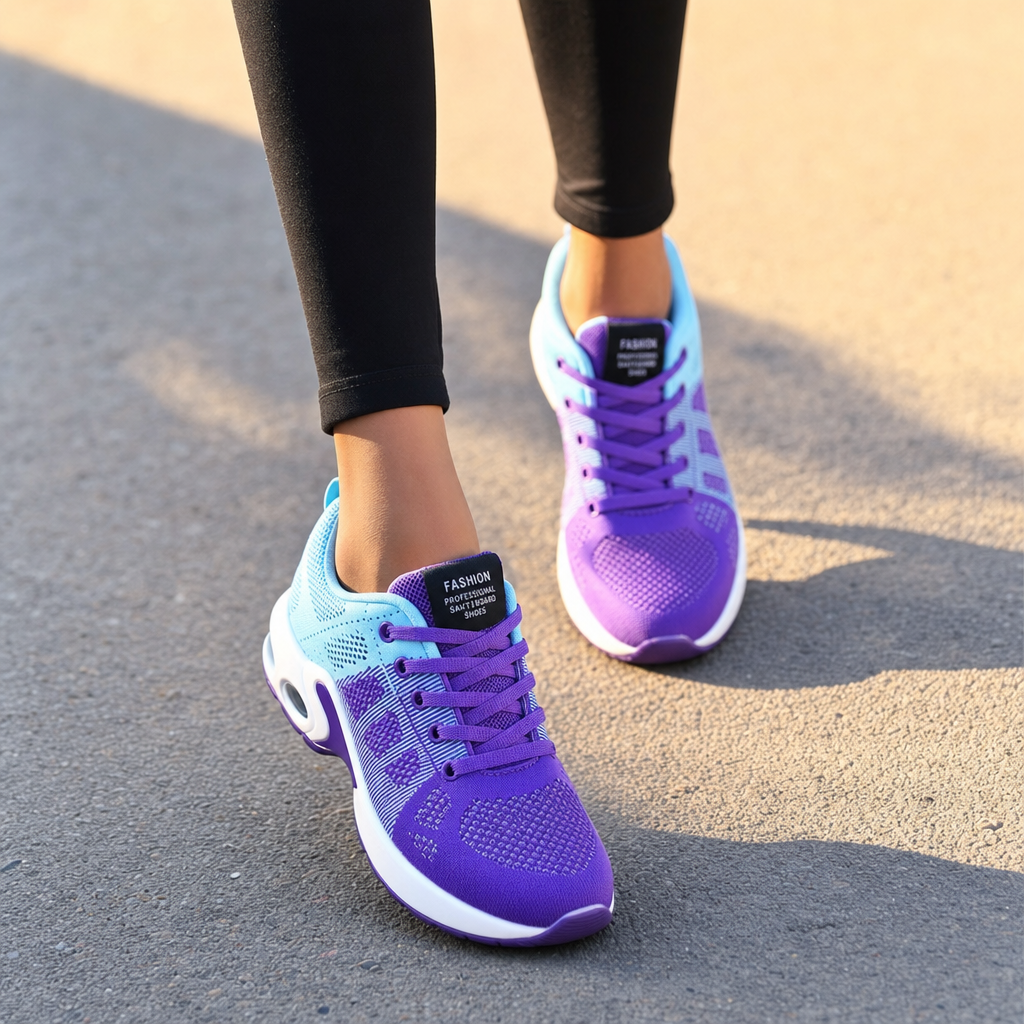 Orthopedic women's running shoes, providing foot pain relief & heel spur support.