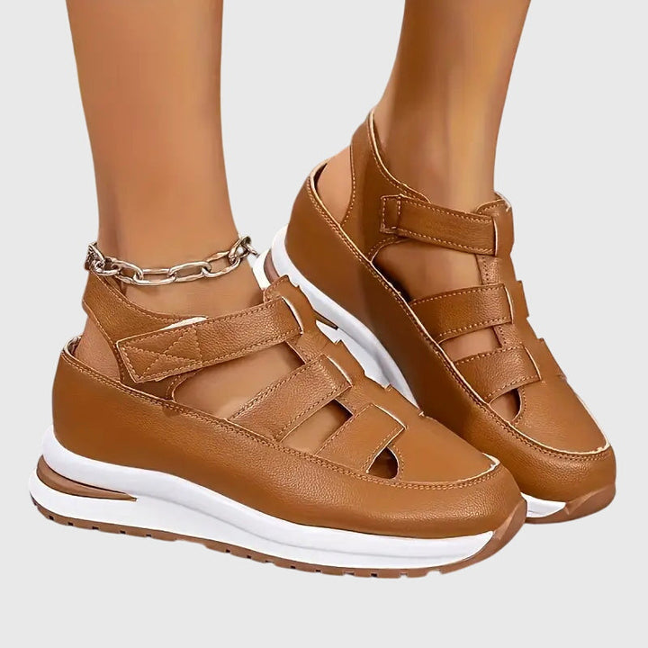 Women's casual orthopedic sandals with adjustable arch support, ideal for walking & summer activities.