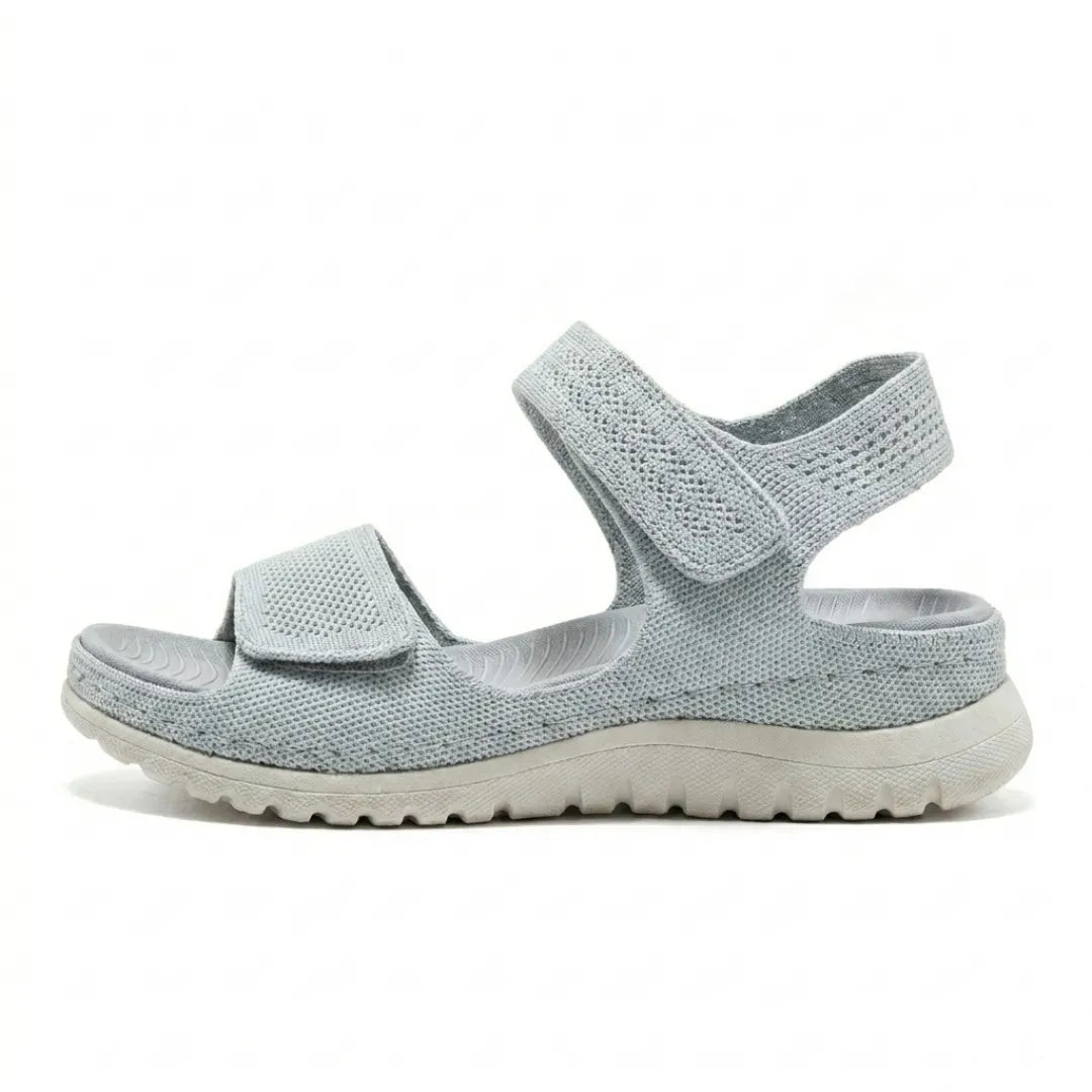 Women's orthopedic comfort sandals with adjustable hook-and-loop straps.