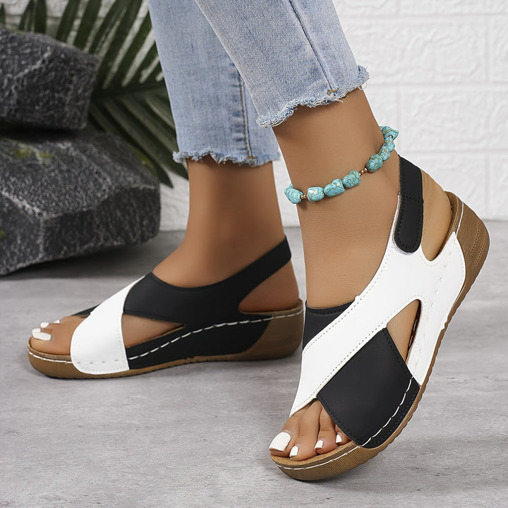 Women's orthopedic walking sandals, open-toe design for foot pain relief and comfort.