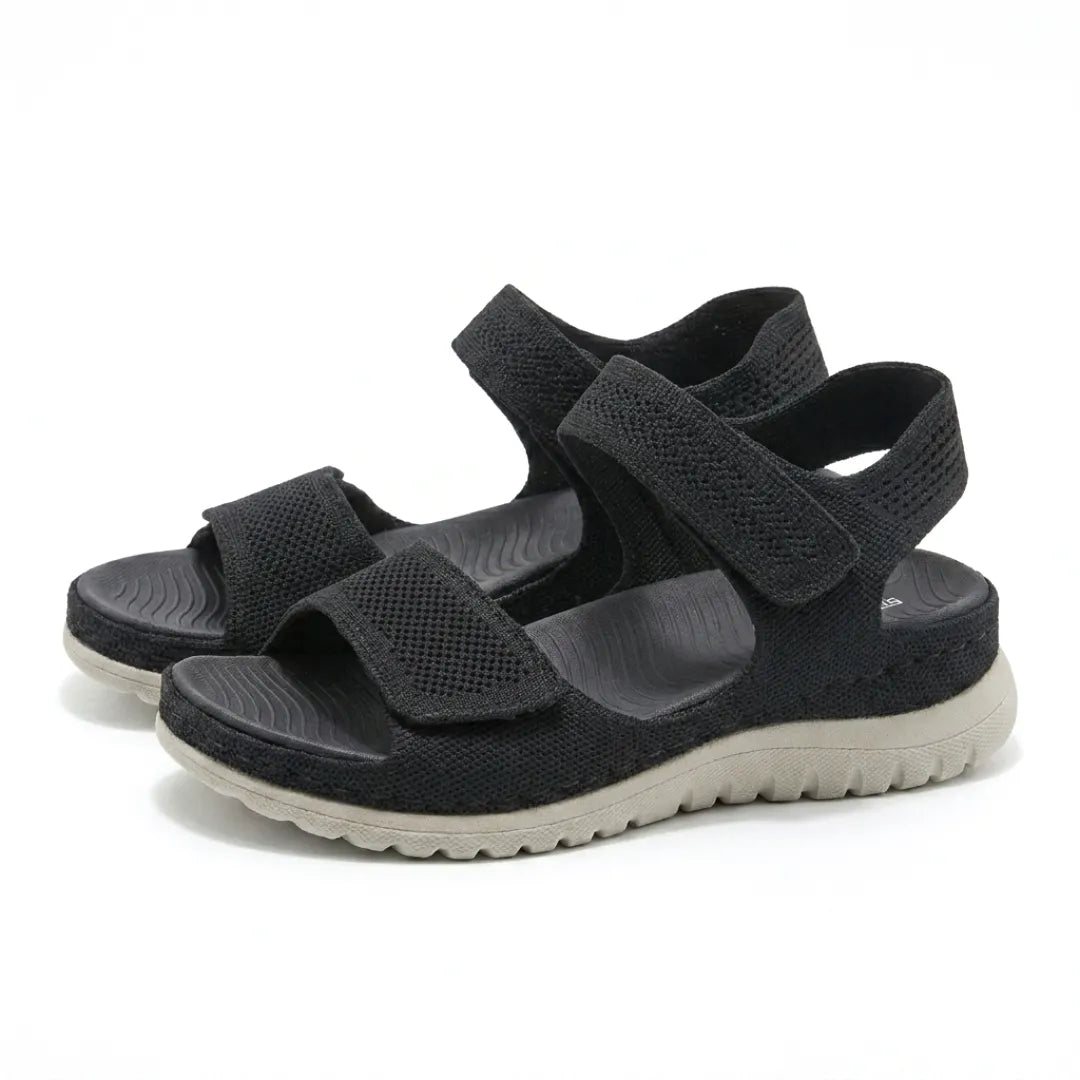 Summer women's shoes: orthopedic sandals with multi-strap adjustability.