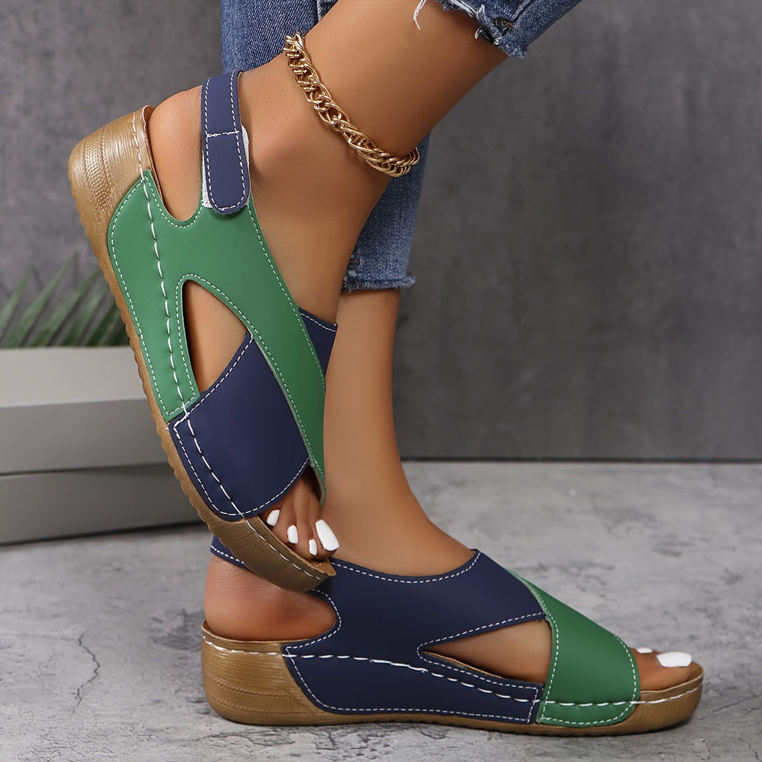 Open-toe women's sandals with adjustable features, perfect for foot pain relief & comfort.
