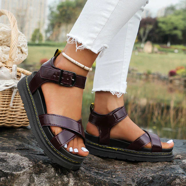 Elegant women's comfort sandals, Eliza, with arch support. Perfect summer footwear for foot health & casual wear.