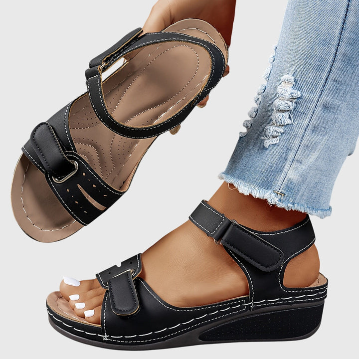 Stylish crystal orthopedic sandals for women, featuring stretch material & ultimate comfort.