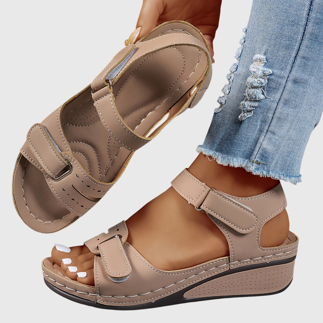 Women's comfortable stretch sandals featuring beautiful crystal detailing & superior arch support.