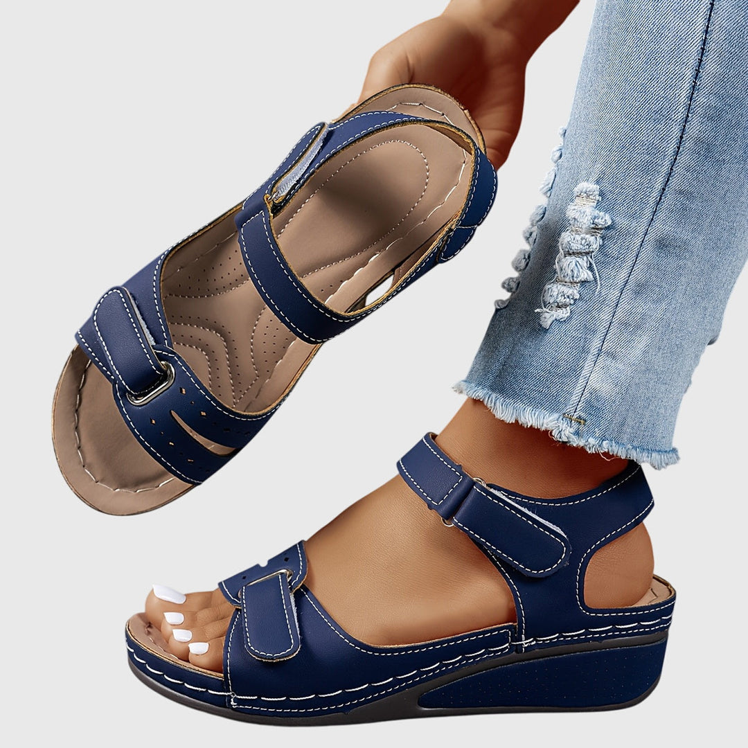 Slip-resistant women's orthopedic sandals, ideal for walking, with crystal design & ergonomic arch support.