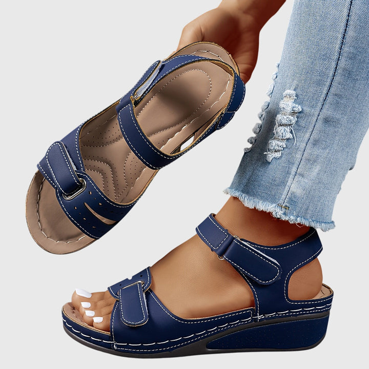 Slip-resistant women's orthopedic sandals, ideal for walking, with crystal design & ergonomic arch support.