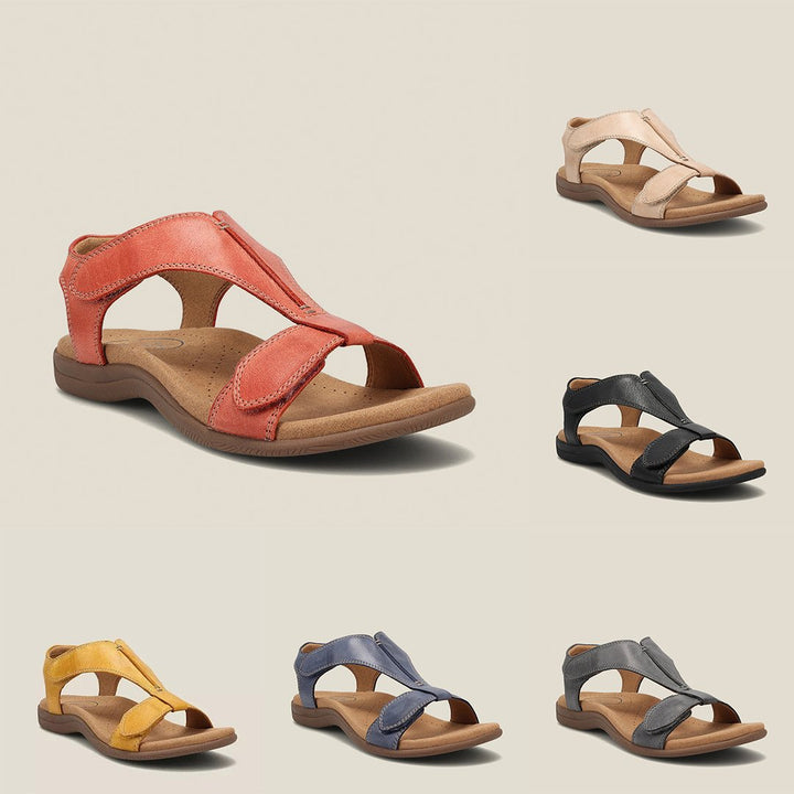 Supportive women's orthopedic sandals with arch support, designed for optimal foot health and comfort.