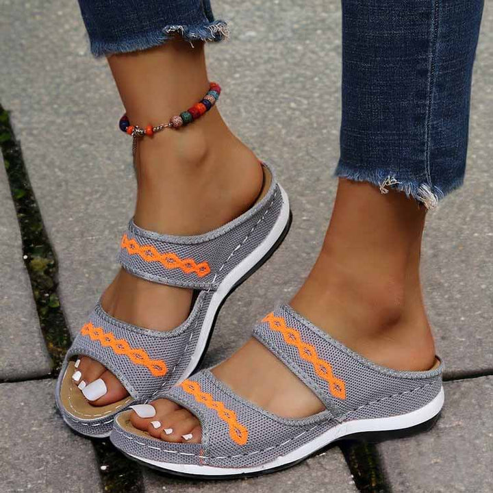 Orthopedic women's sandals, LunaStride, providing dynamic arch support & ultimate comfort for active lifestyles.