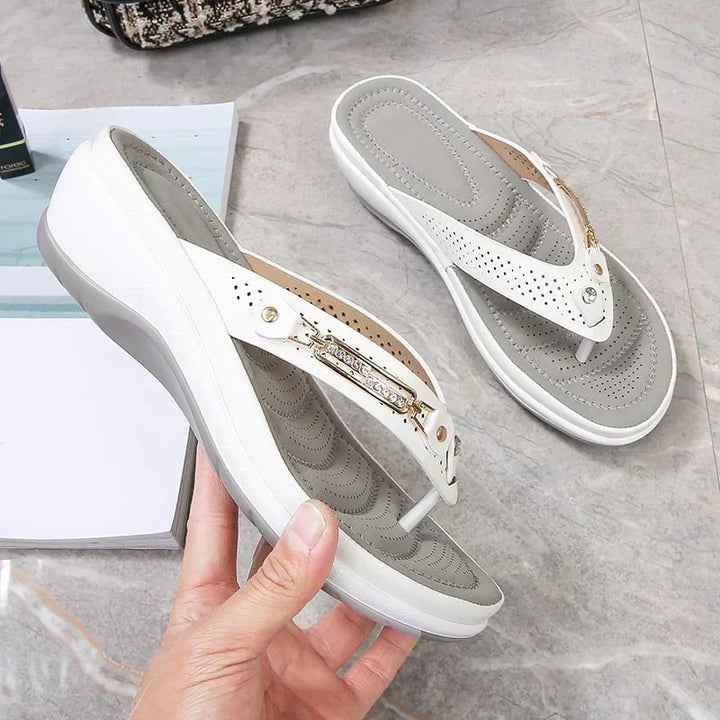 Womens foot health sandals, orthopedic with soft sole & arch support for casual summer wear & comfort.