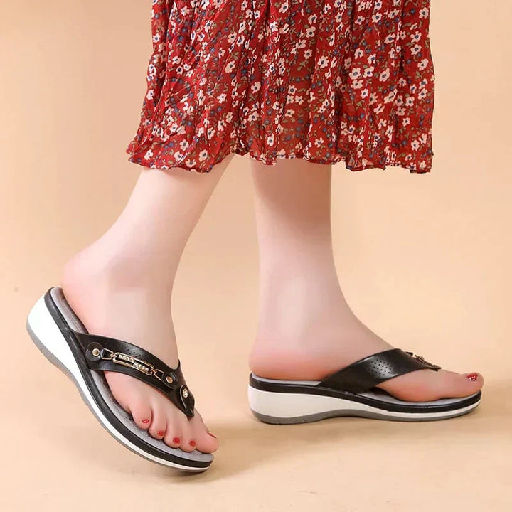 Premium women's orthopedic summer sandals with cushioned soft sole and excellent arch support.