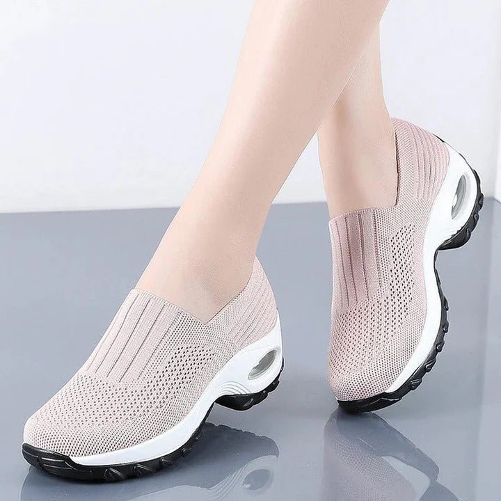 Stylish women's slip-on orthopedic footwear, ideal for casual wear, walking comfort & pain relief.