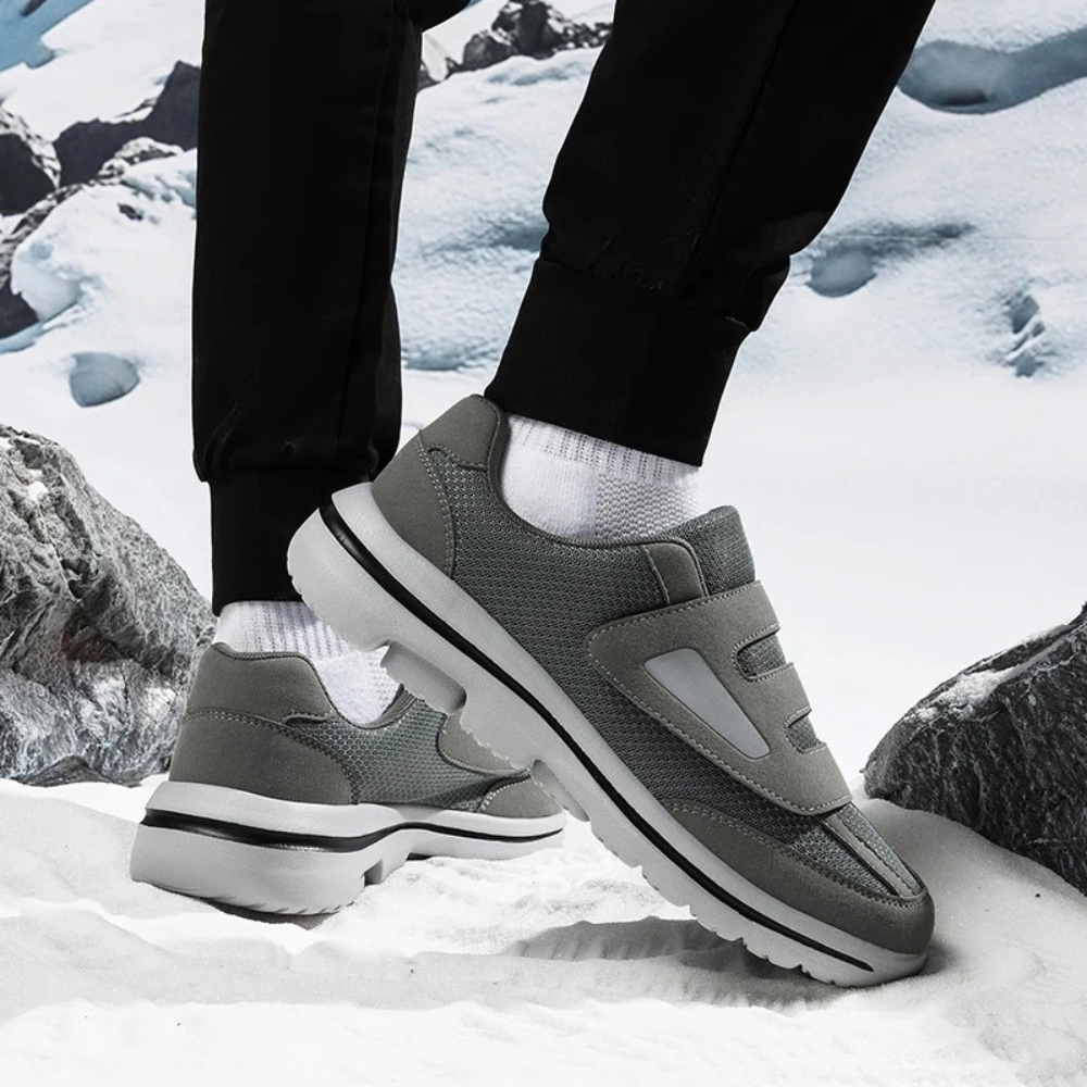 Orthopedic slip-on shoes for women with sensitive feet, featuring adjustable wide fit for comfort.