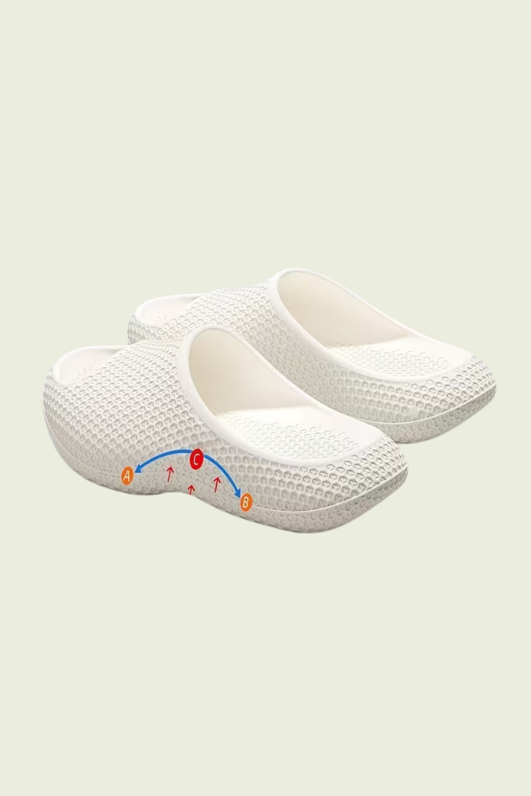 Comfortable women's slip-on house shoes offering orthopedic arch support for ultimate home comfort.