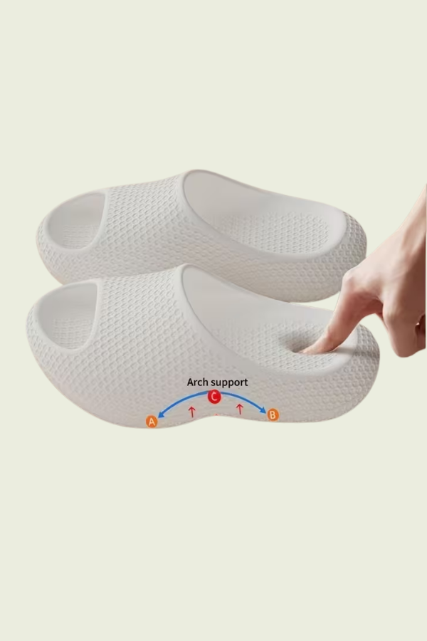 Soft women's orthopedic slip-on house shoes with arch support, designed for ultimate foot comfort.
