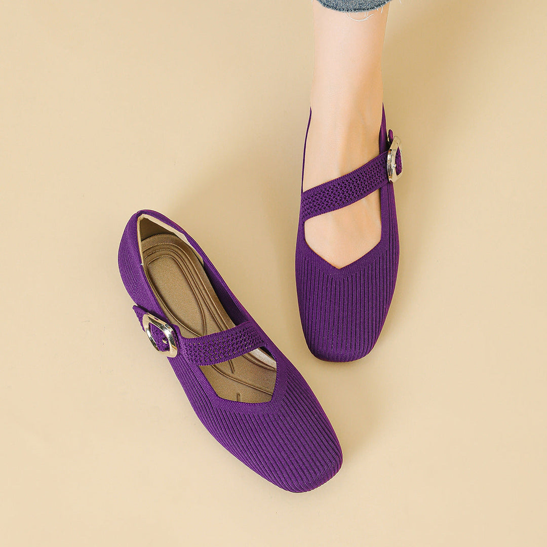 Supportive women's orthopedic square toe Mary Jane flats, perfect for all-day wear.