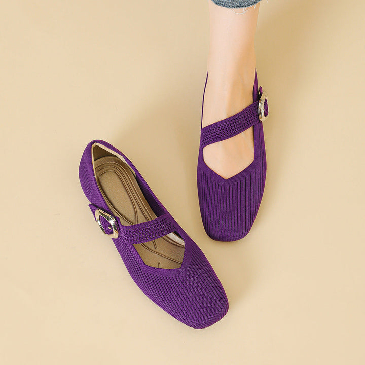 Supportive women's orthopedic square toe Mary Jane flats, perfect for all-day wear.
