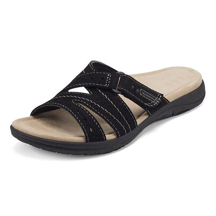 Adjustable strap women's orthopedic sandals with a supportive cushioned sole for summer comfort.