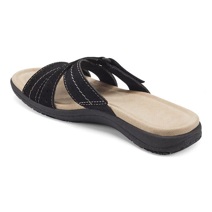 Front view: Women's comfortable orthopedic summer sandals with adjustable design for easy wear.